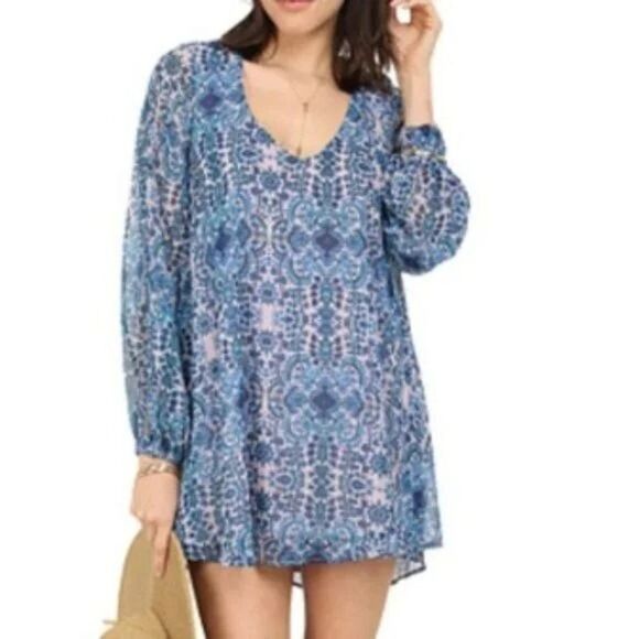 Show Me your Mumu Michelle Mini Dress Santorini Splash Small - Picture 1 of 6